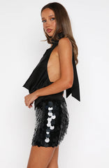 At A Glance Halter Top Black
