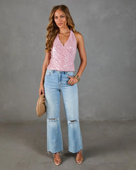 City Darling Sequin Halter Neck Top