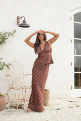 Velman Skirt Brown Polka Dot