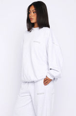 On My Own Terms Oversized Drop Shoulder Sweater Grey Marle