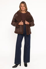 Sherpa Car Coat Chocolate