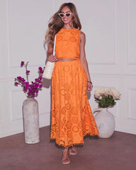 As You Are Embroidered Maxi Skirt