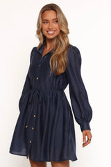 Everett Long Sleeve Mini Dress Navy