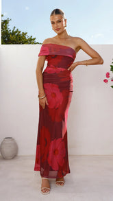 Jelani Maxi Dress Red Floral
