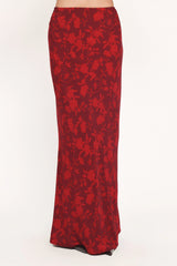 Velman Skirt Burgundy Floral