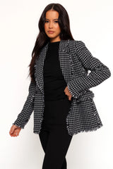 Rocco Hem Blazer Black White