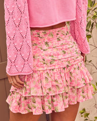 Radiant Day Tiered Mini Skirt