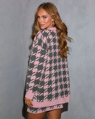 Toasted Oak Houndstooth Cardigan