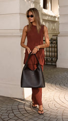 Megan Knit Pants Chocolate