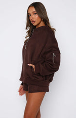 Confidence Level Suede Jacket Chocolate