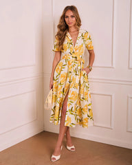 Forward in Florals Floral Midi Shirt Dress
