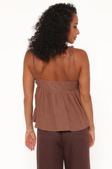 Zephyra Baby Doll Top Brown