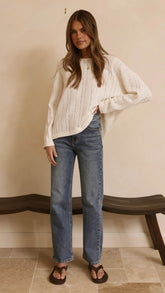 Zana Straight Leg Jeans Mid Blue