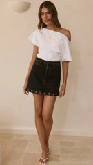 Rollas High Line Mini Skirt Black Sand Eyelet