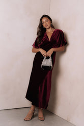 Ricki Velvet Maxi Dress Wine