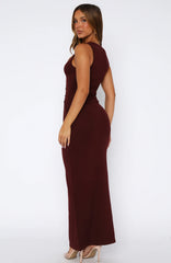 Shes Back Maxi Dress Burgundy
