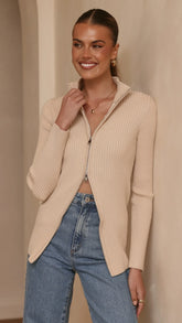 Cleo Long Sleeve Top Beige