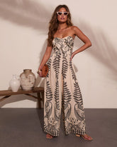 Palm Daydream Abstract Print Jumpsuit