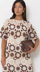 Clip Top Soft Rectangle Clutch Chocolate