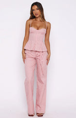 Tempt Me Not Pants Pink Stripe