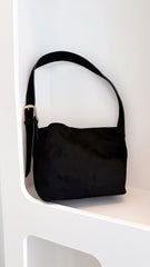 Freya Shoulder Bag Black Suede