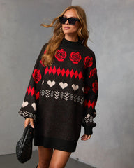 Marrene Abstract Mini Sweater Dress
