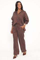 Darya Shirt Chocolate Stripe