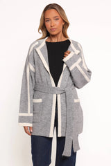 Maloney Tie Front Coatigan Grey