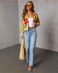 Fresh Picks Graphic Front Tie Sweater