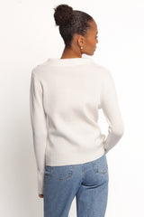 Zocco Long Sleeve Knit Top Cream