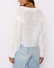 Mabel Ruffle Tie Front Blouse