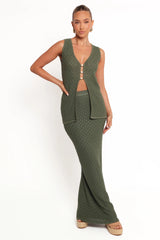 Asplie Knit Maxi Skirt Olive
