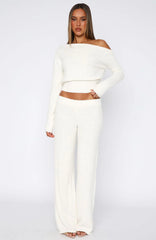 Please Be Mine Knit Pants Off White