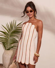 Solar Pulse Striped Linen Blend Mini Dress