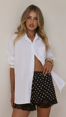 Makoa Lace Shorts Black White Polka