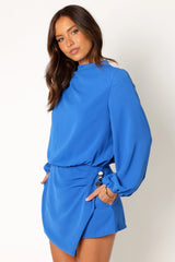 Galen Long Sleeve Romper Paris Blue