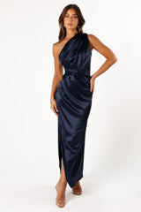 Nadia One Shoulder Maxi Dress Navy