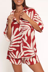 Lilo Short Set Red Palm Print
