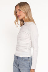 Nissa Long Sleeve Top White