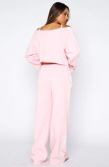 Star Student Wide Leg Sweatpants Pink