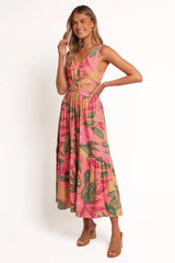 Oasis Midi Dress Pink Rio