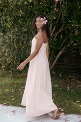 Bethany Strapless Midi Dress Rosewater