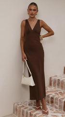 Sammie Linen Maxi Dress Chocolate