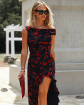 Gilded Love Floral Mesh Maxi Dress