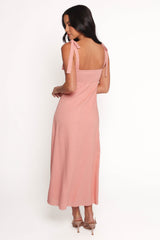 Patterson Tie Shoulder Midi Dress Blush