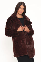 Meeka Faux Fur Jacket Burgundy