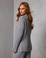 Homebody Hour Ribbed Knit Sweater