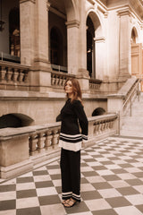 Lowell Top Black Off White