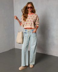Zaylie Printed Knit Sweater