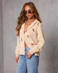 Rimini Embroidered Button Down Top